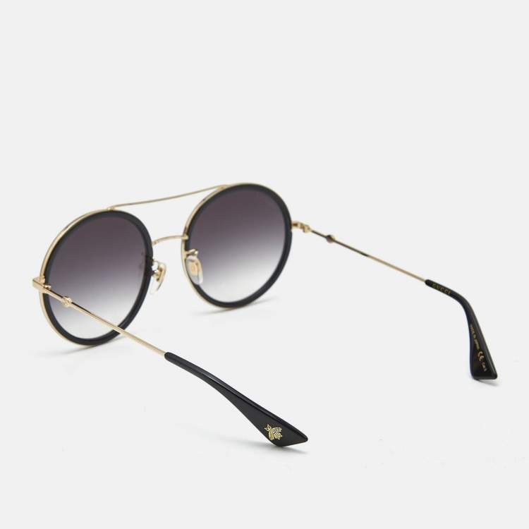 Pre Owned Gucci Black Gradient GG0061S Round Sunglasses