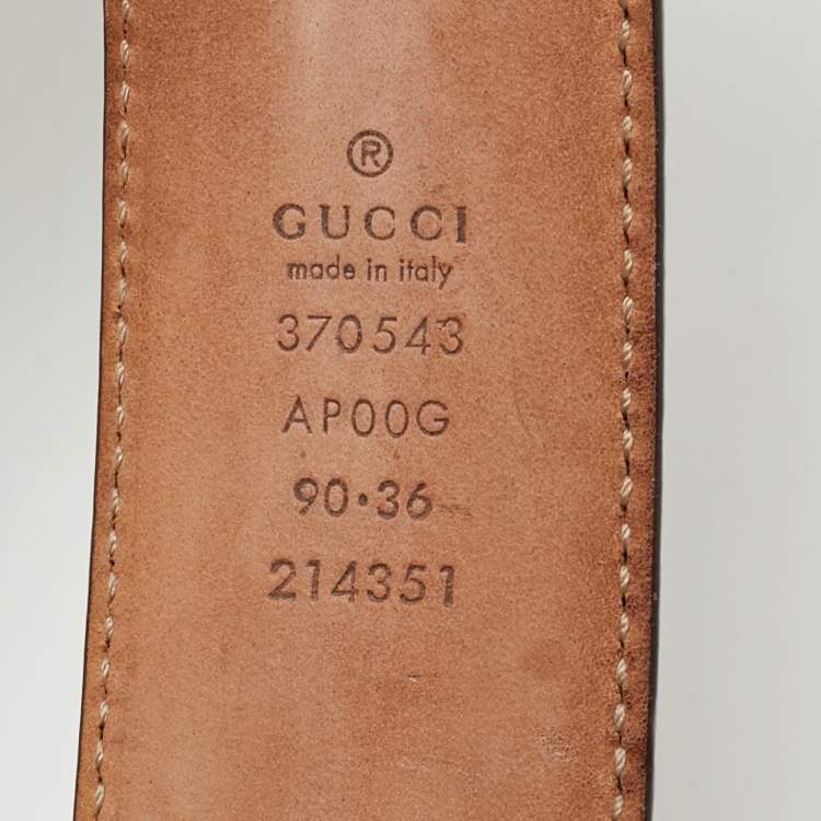 مملوكة مسبقًا Gucci Beige Leather Interlocking G Buckle Belt 90 CM