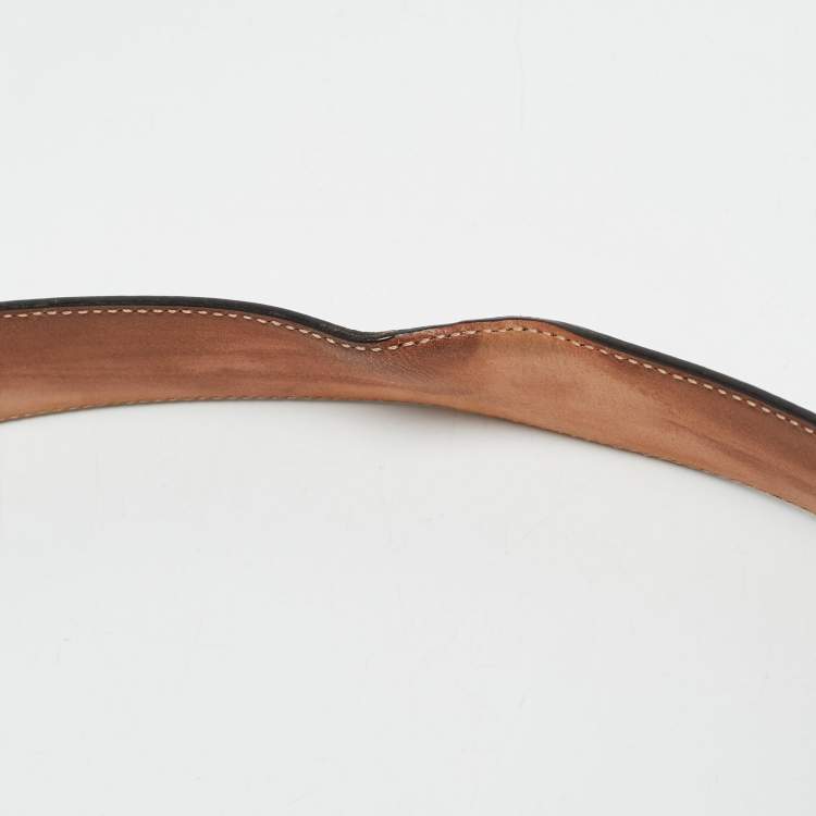 مملوكة مسبقًا Gucci Beige Leather Interlocking G Buckle Belt 90 CM