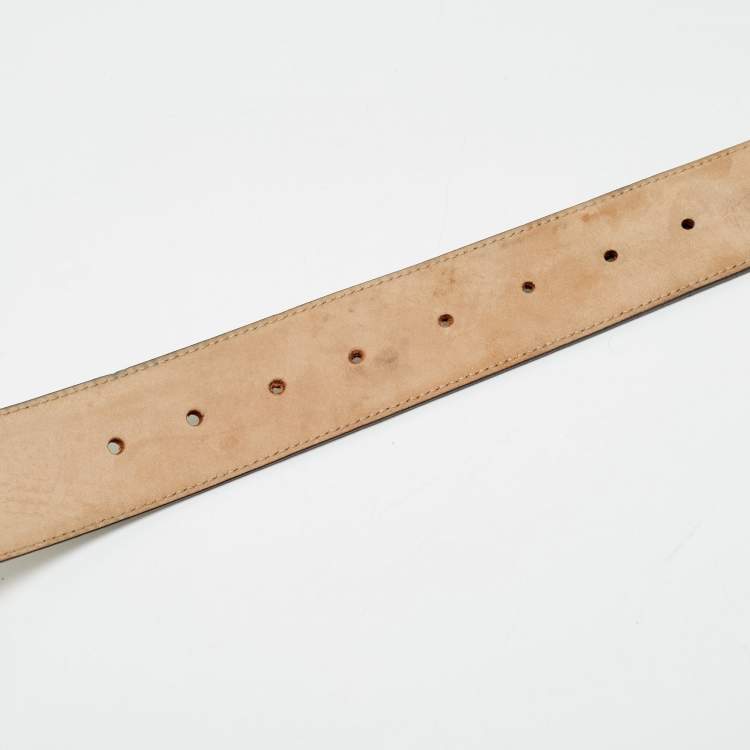 Pre Owned Gucci Gold Python 1973 Buckle Belt 90 CM