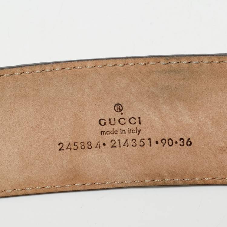Pre Owned Gucci Gold Python 1973 Buckle Belt 90 CM