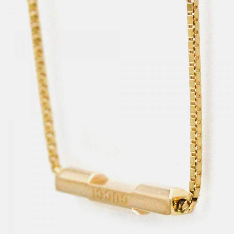 Pre Owned Gucci Link To Love Necklace Pink Gold 18K No Stone Pendant Necklace Pink Gold