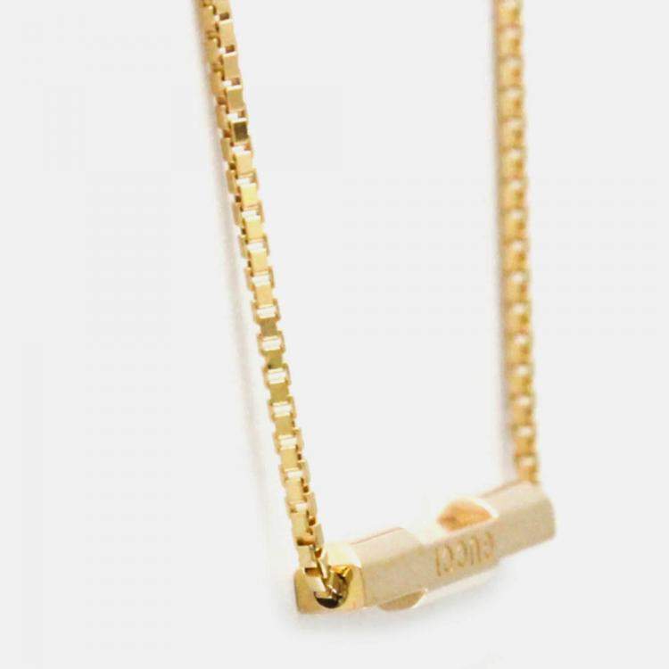 Pre Owned Gucci Link To Love Necklace Pink Gold 18K No Stone Pendant Necklace Pink Gold