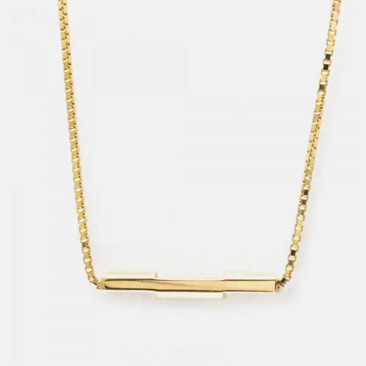 Pre Owned Gucci Link To Love Necklace Pink Gold 18K No Stone Pendant Necklace Pink Gold