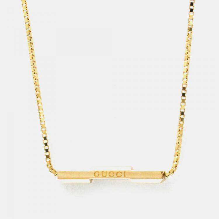 Pre Owned Gucci Link To Love Necklace Pink Gold 18K No Stone Pendant Necklace Pink Gold