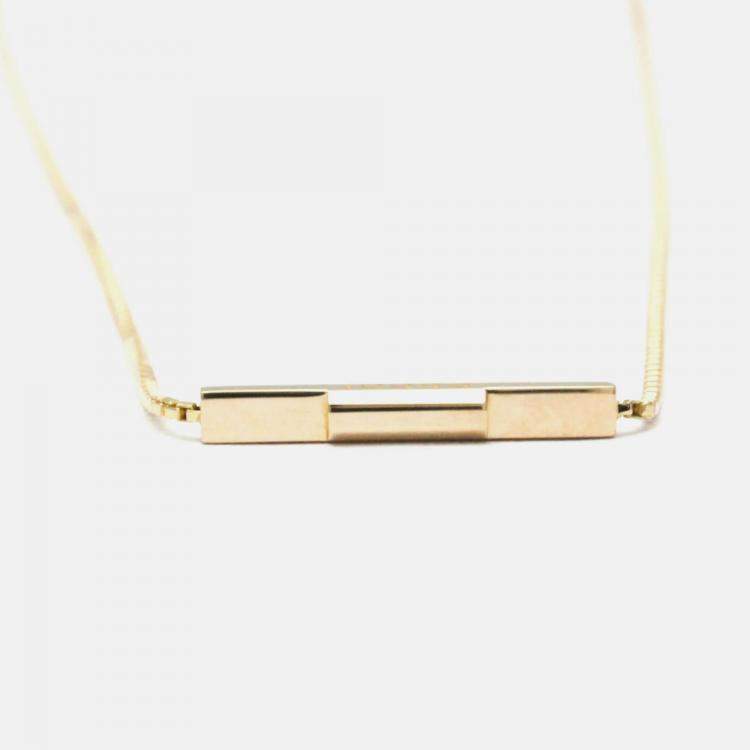 Pre Owned Gucci Link To Love Necklace Pink Gold 18K No Stone Pendant Necklace Pink Gold