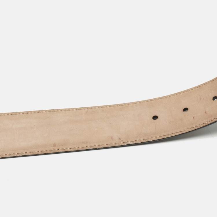 Pre Owned Gucci Green Guccissima Leather Interlocking G Buckle Belt 90 CM