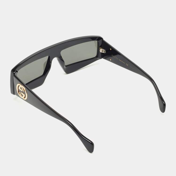 Pre Owned Gucci Black GG0358S Interlocking G Rectangle Sunglasses