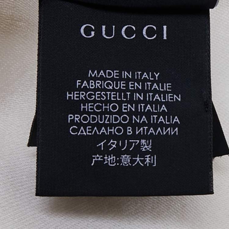 Pre Owned وشاح غوتشي صوف وحرير جاكار GG كريمي