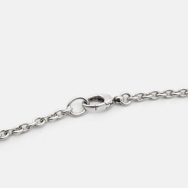 Pre Owned Gucci Interlocking G Sterling Silver Necklace