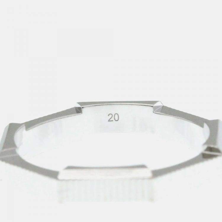 Pre Owned Gucci Link To Love 18K White Gold Band Ring EU 60