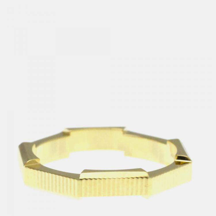 Pre Owned Gucci Link To Love 18K Yellow Gold Band Ring EU 60
