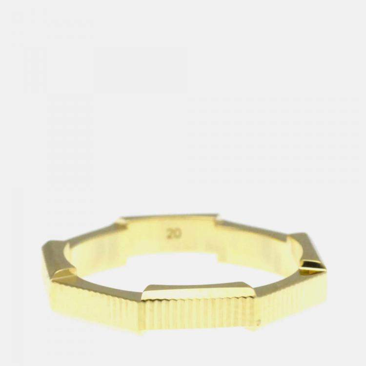 Pre Owned Gucci Link To Love 18K Yellow Gold Band Ring EU 60