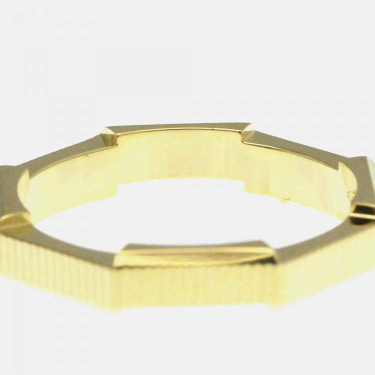 Pre Owned Gucci Link To Love 18K Yellow Gold Band Ring EU 60