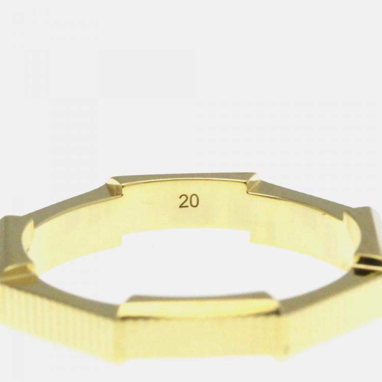 Pre Owned Gucci Link To Love 18K Yellow Gold Band Ring EU 60