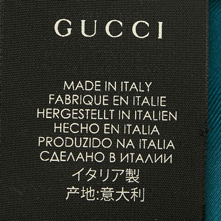 Pre Owned Gucci Multicolor/Blue Floral GG Supreme Print Silk Square Scarf 