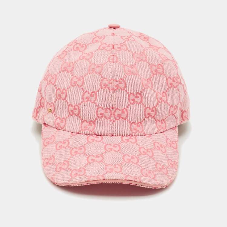 Pre Owned Gucci Pink GG Monogram Canvas Baseball Cap M Size 58