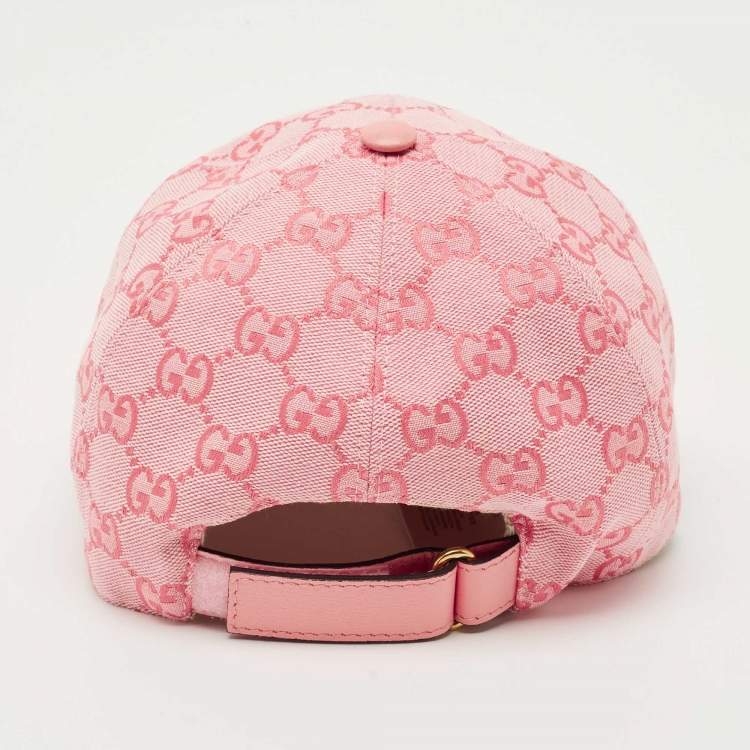 Pre Owned Gucci Pink GG Monogram Canvas Baseball Cap M Size 58