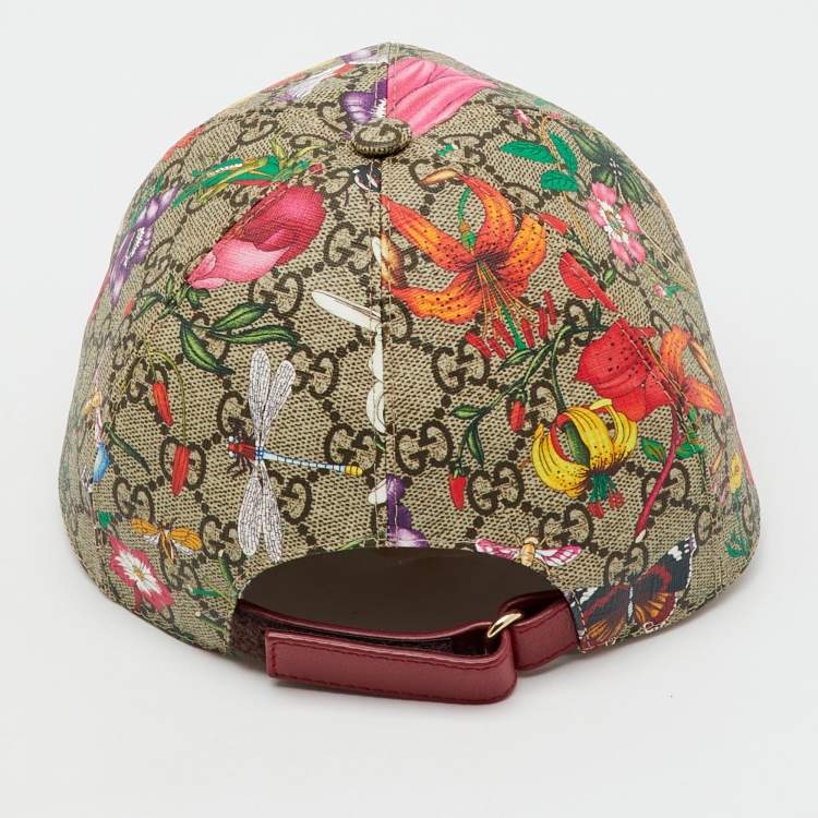 Pre Owned Gucci Multicolor GG Supreme Canvas Floral Print Baseball Cap XS