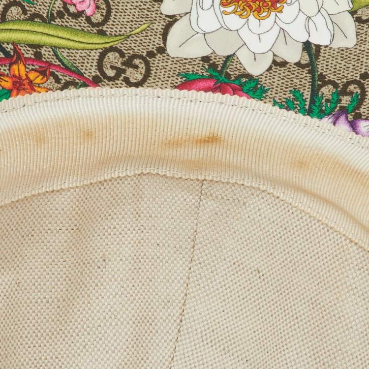 Pre Owned Gucci Multicolor GG Supreme Canvas Floral Print Baseball Cap XS