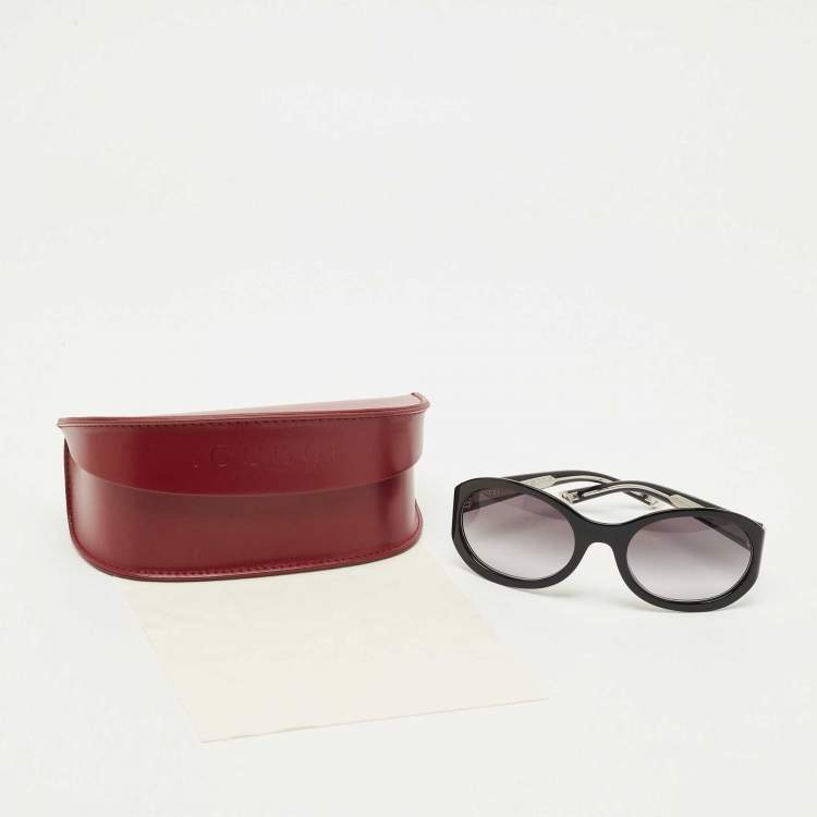 Pre Owned Gucci Black Gradient GG2012S Oval Sunglasses