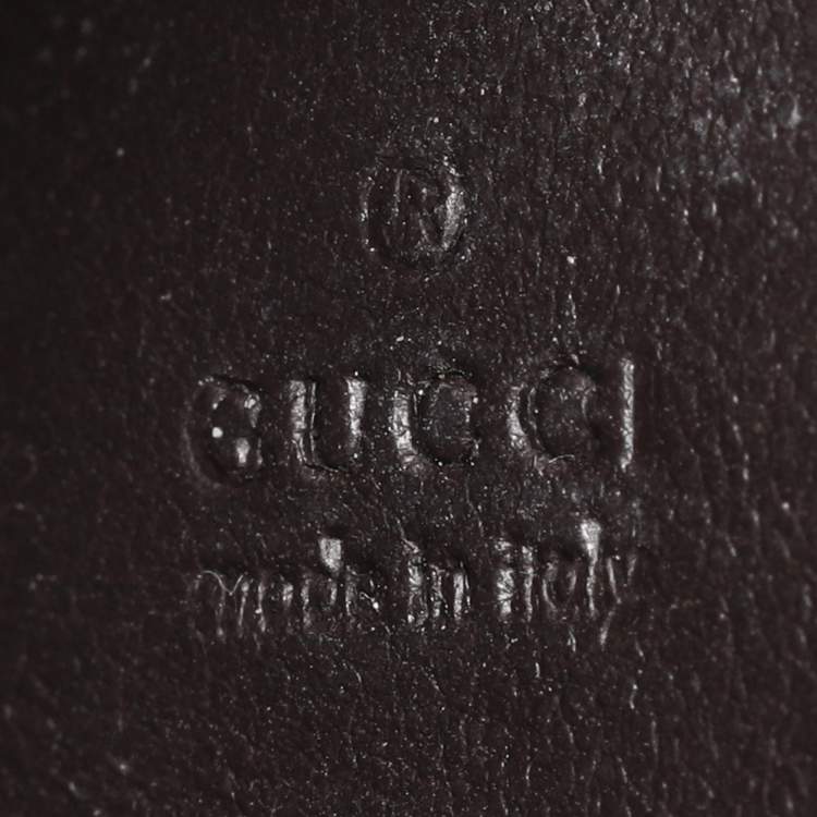 Pre Owned Gucci Gold Guccissima Leather Heart Hand Mirror