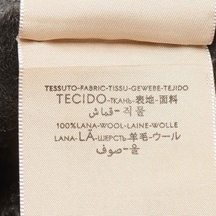 Pre Owned Gucci Grey/Black GG Jacquard Wool Muffler