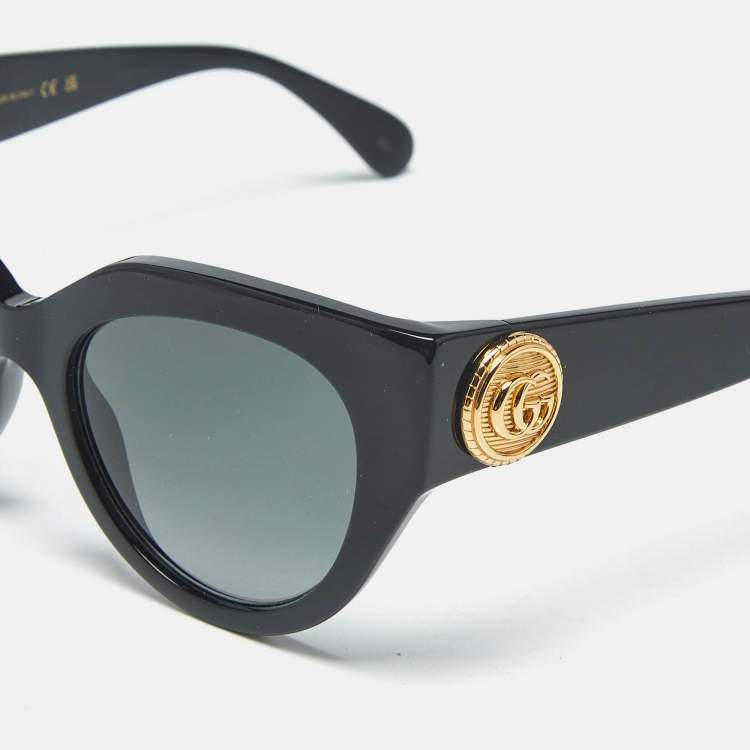 Pre Owned Gucci Black Gradient GG1408S Cat Eye Sunglasses