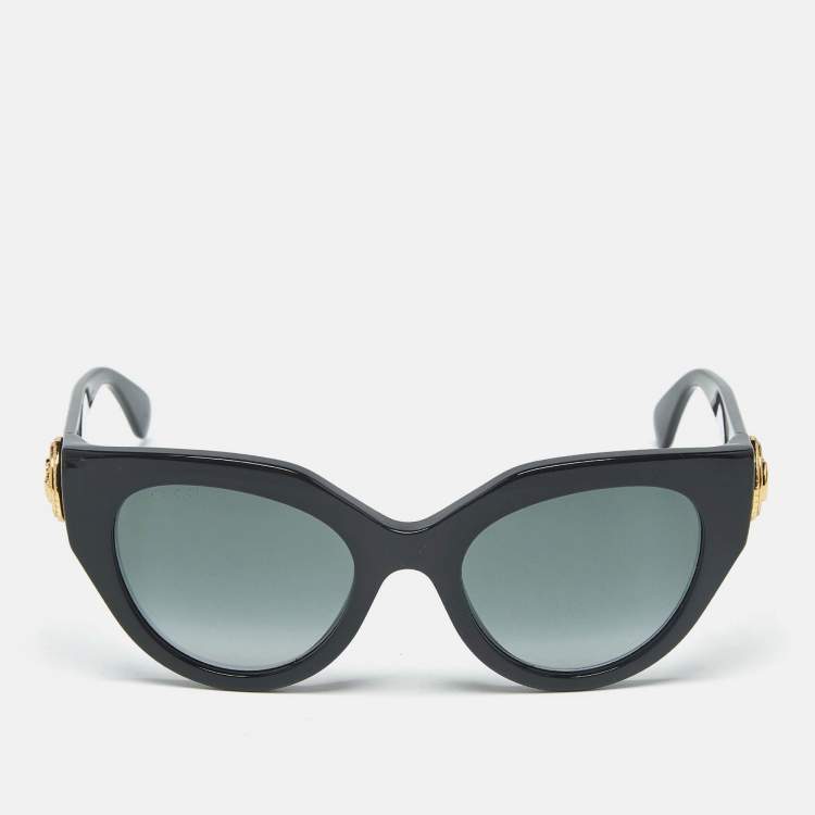 Pre Owned Gucci Black Gradient GG1408S Cat Eye Sunglasses
