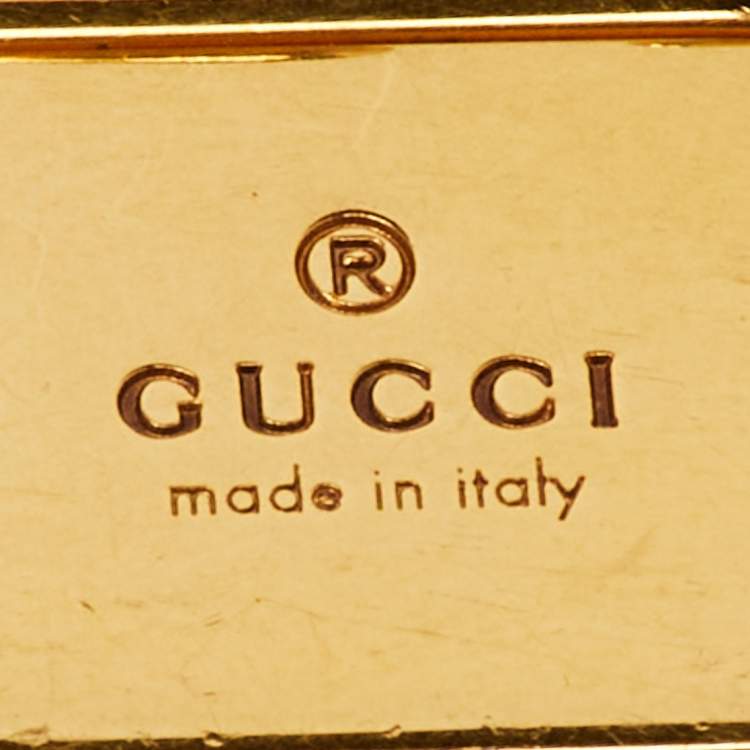 Pre Owned Gucci Beige/Black GG Supreme Canvas and Leather Marmont Thin Reversible Belt 80CM