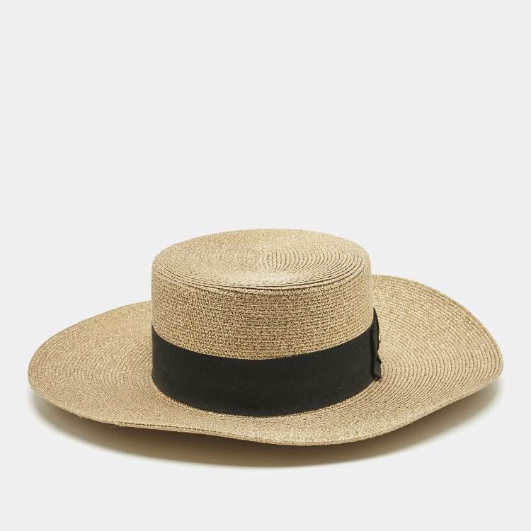 Pre Owned Gucci Gold Lamé Papier Hat L