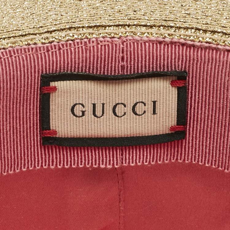 Pre Owned Gucci Gold Lamé Papier Hat L