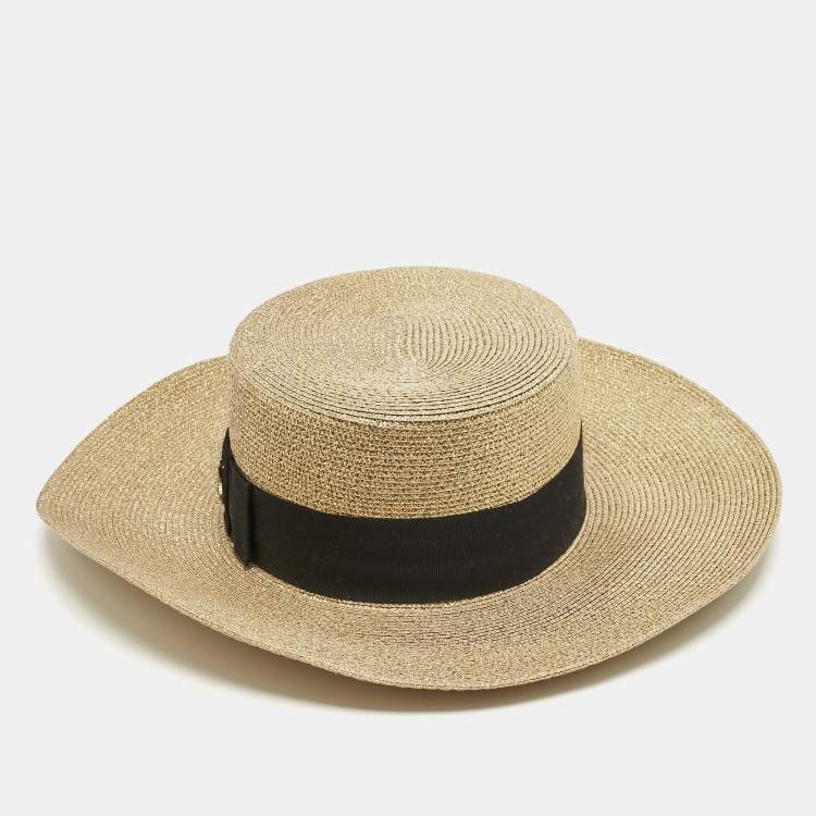 Pre Owned Gucci Gold Lamé Papier Hat L
