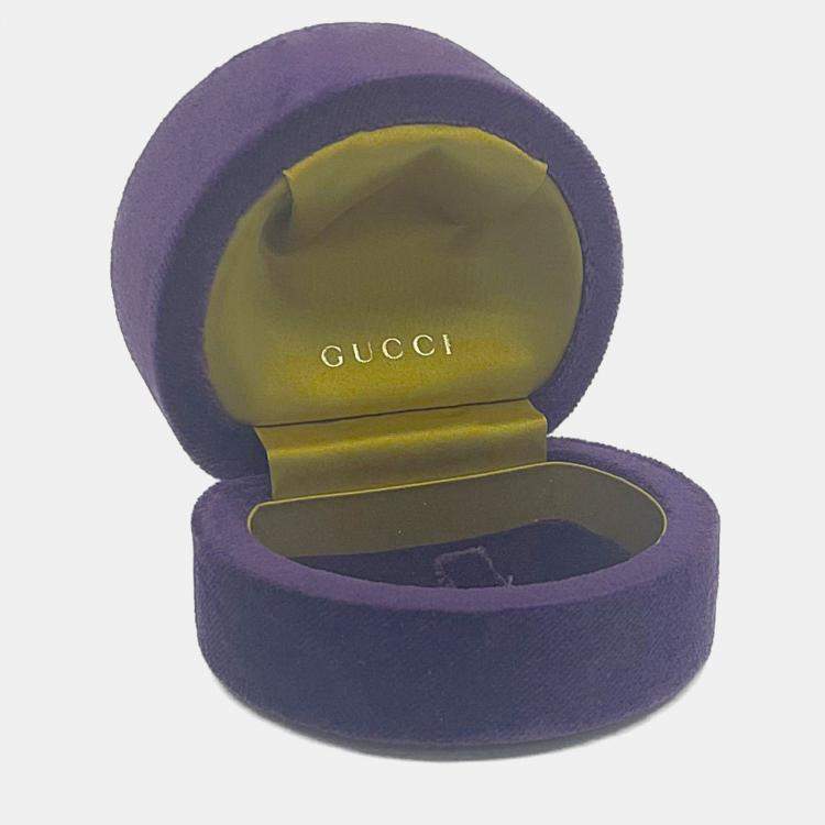 Pre Owned Gucci Le March Des Merveilles Butterfly Yellow Gold 18K Fashion Diamond Band Ring Gold EU 52 