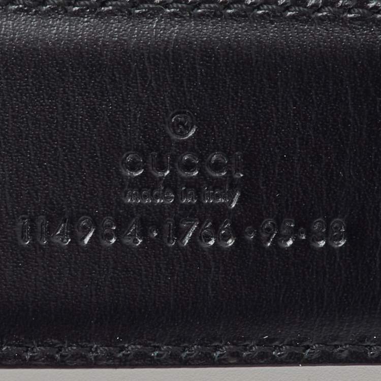 Pre Owned Gucci Black Guccissima Leather Interlocking G Buckle Belt 95CM