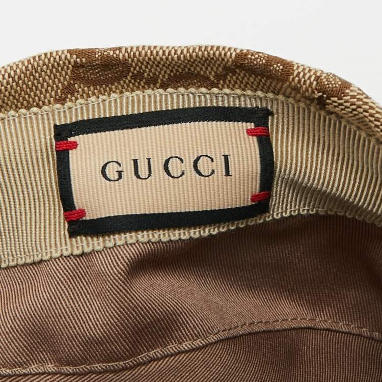 Pre Owned Gucci Beige GG Cotton Canvas Flat Cap M