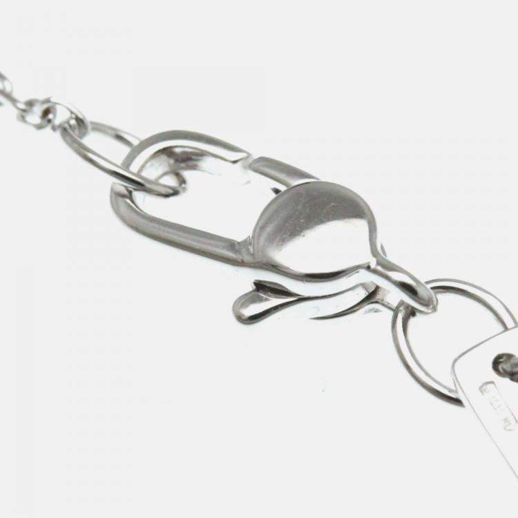 Pre Owned Gucci Icon Amor Diamond White Gold 18K Diamond Pendant Necklace Silver