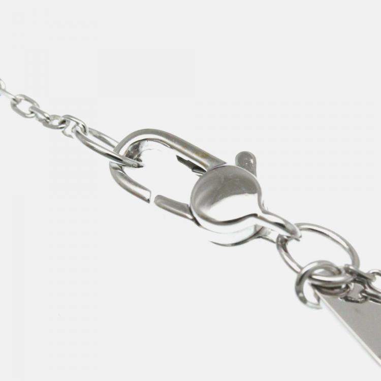 Pre Owned Gucci Icon Amor Diamond White Gold 18K Diamond Pendant Necklace Silver