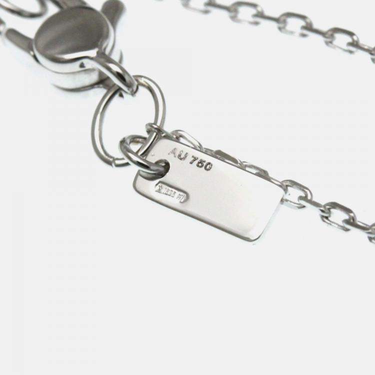 Pre Owned Gucci Icon Amor Diamond White Gold 18K Diamond Pendant Necklace Silver