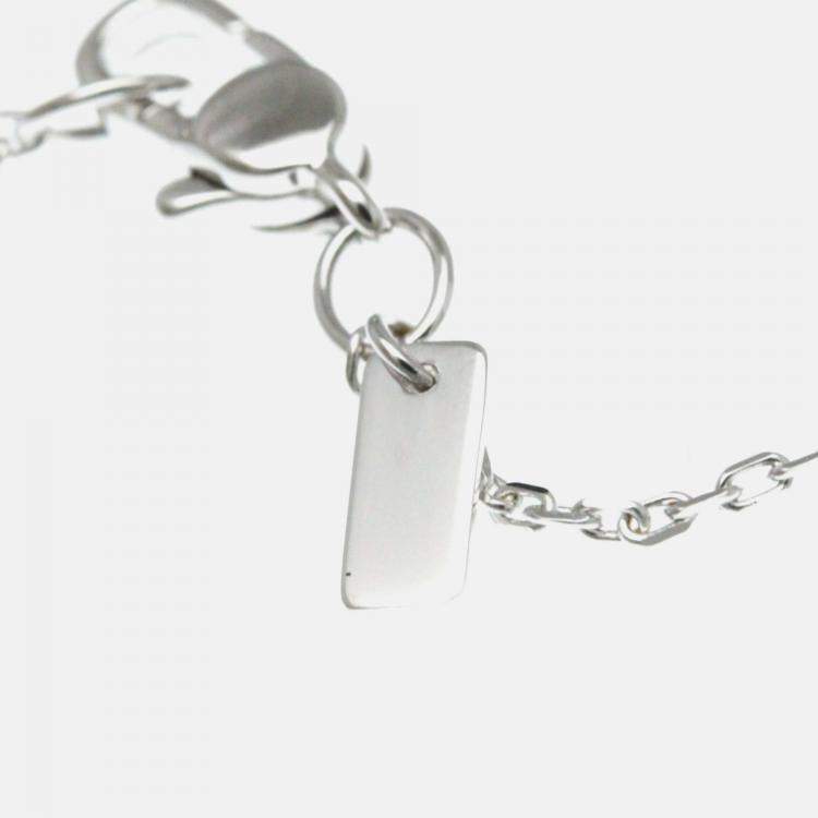 Pre Owned Gucci Icon Amor Diamond White Gold 18K Diamond Pendant Necklace Silver