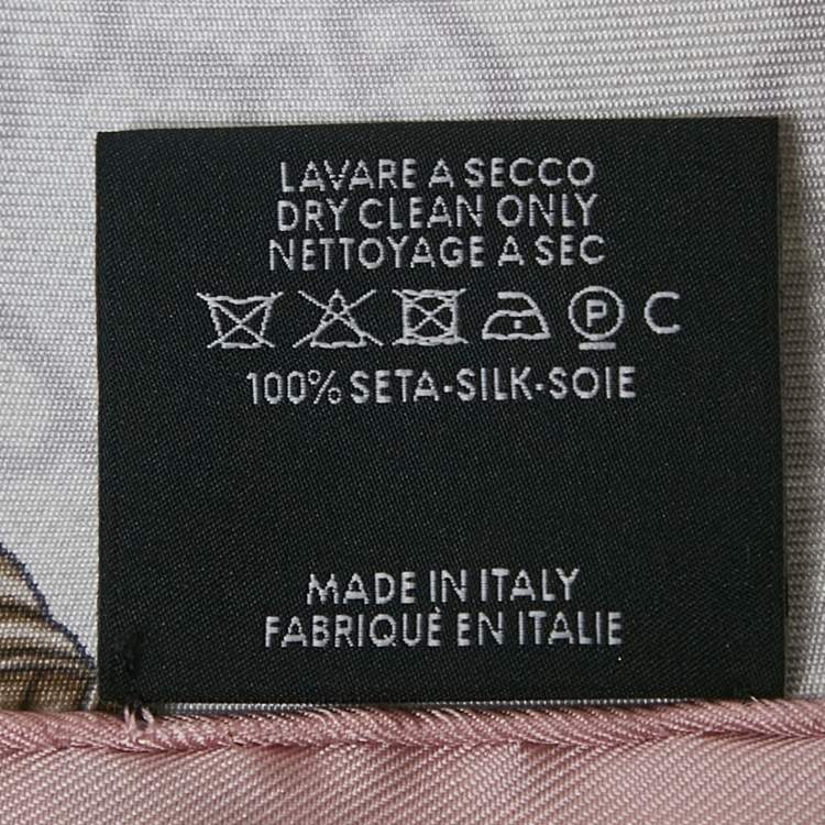 Pre Owned Gucci Pink GG Rope Print Silk Scarf