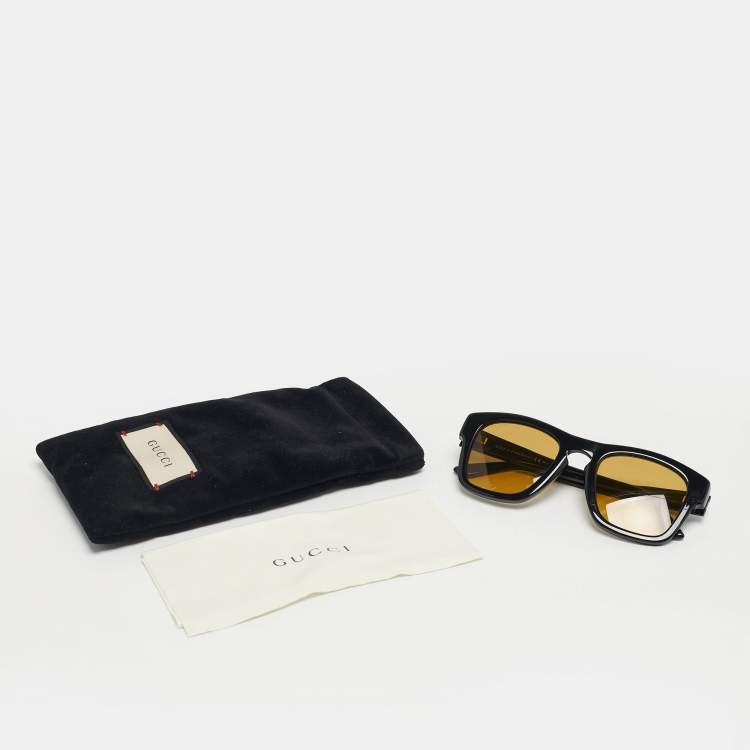 مملوكة مسبقًا Gucci Black/Yellow GG3791/S Frame Square Sunglasses