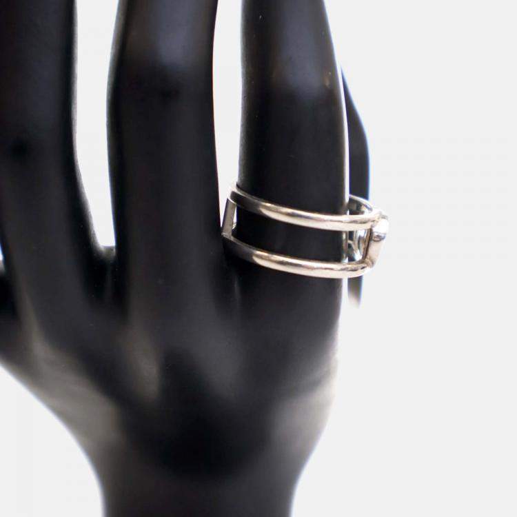 Pre Owned Gucci Interlocking G Ring Sz 24