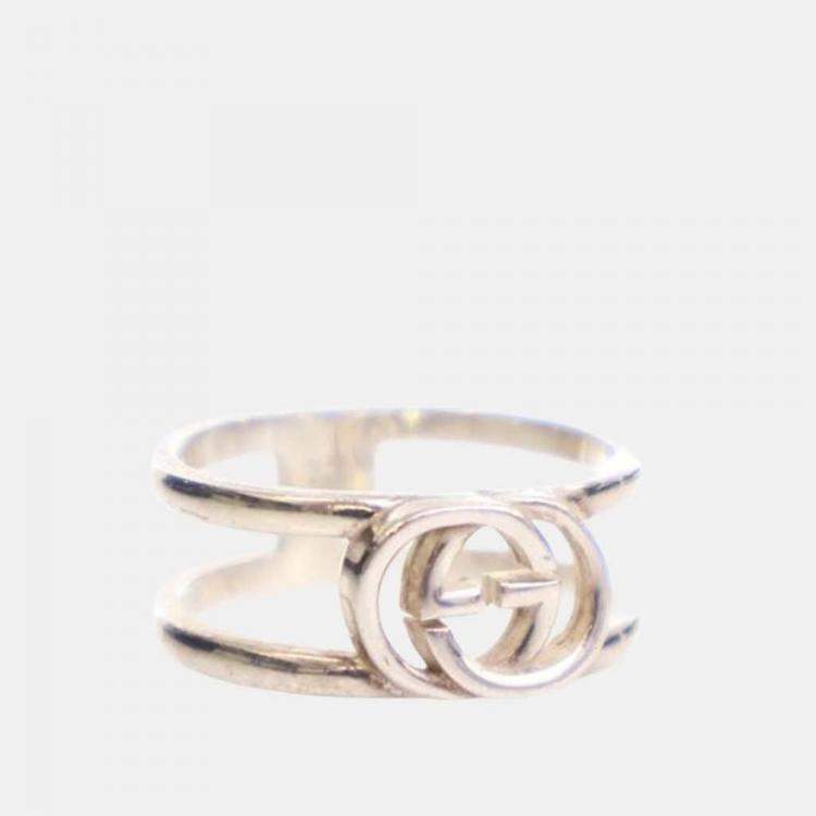 Pre Owned Gucci Interlocking G Ring Sz 24
