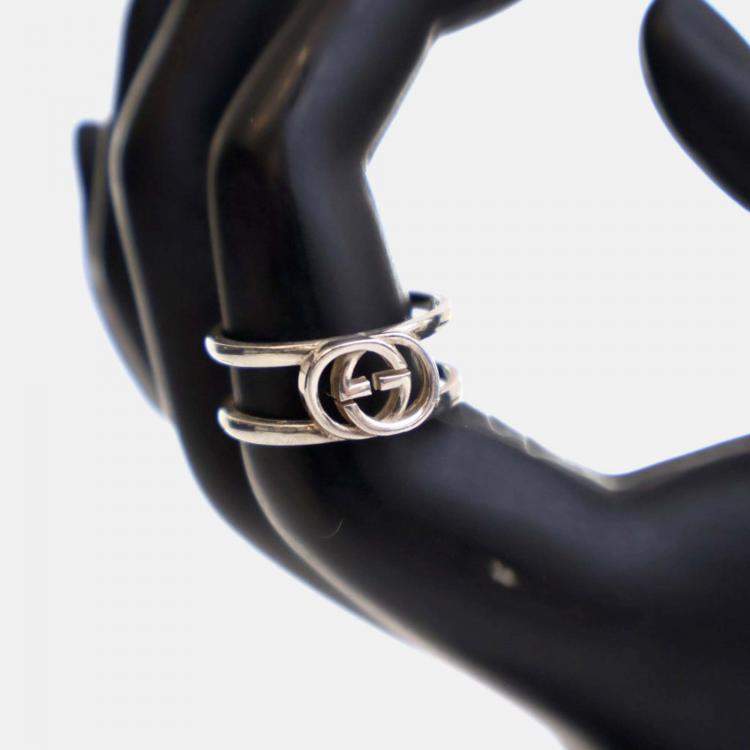 Pre Owned Gucci Interlocking G Ring Sz 24