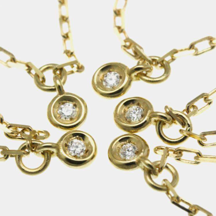 Pre Owned Gucci GG Logo Diamond 18K Yellow Gold Diamond Necklace