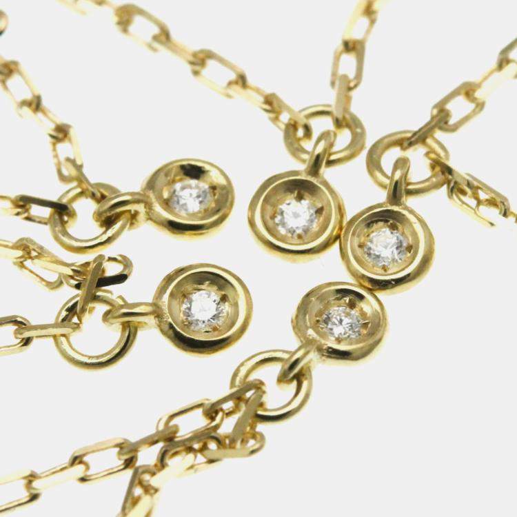 Pre Owned Gucci GG Logo Diamond 18K Yellow Gold Diamond Necklace