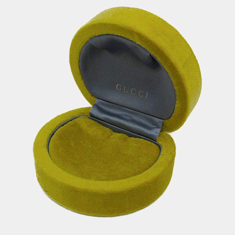 Pre Owned Gucci GG Logo Diamond 18K Yellow Gold Diamond Necklace