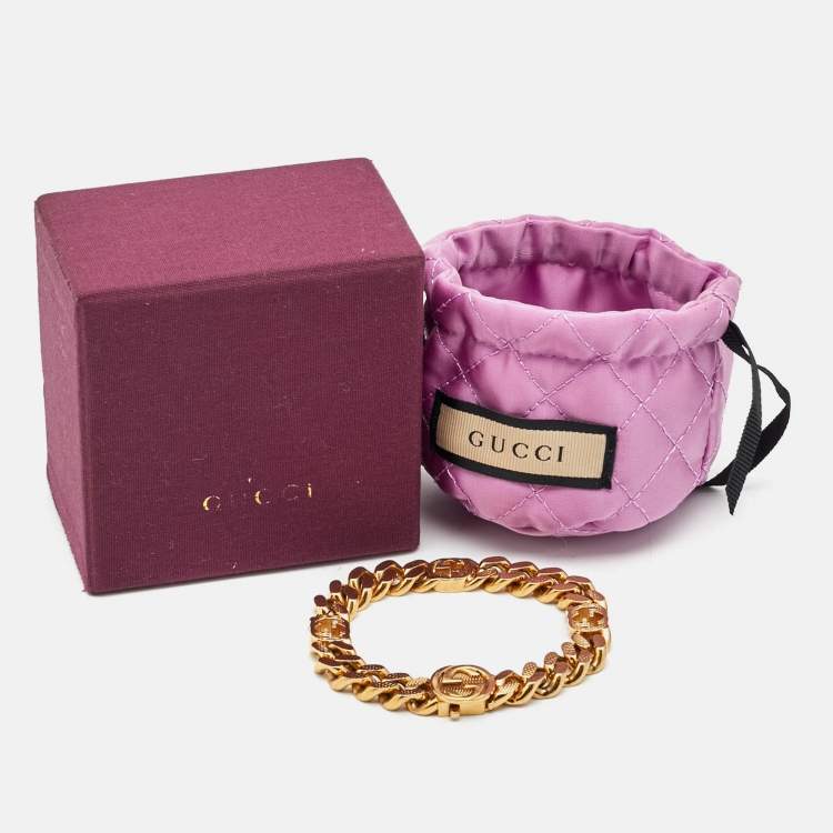 مملوكة مسبقًا Gucci  GG Gold Tone Chain Bracelet L
