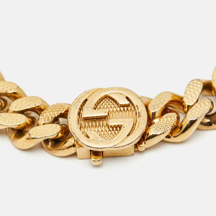 مملوكة مسبقًا Gucci  GG Gold Tone Chain Bracelet L